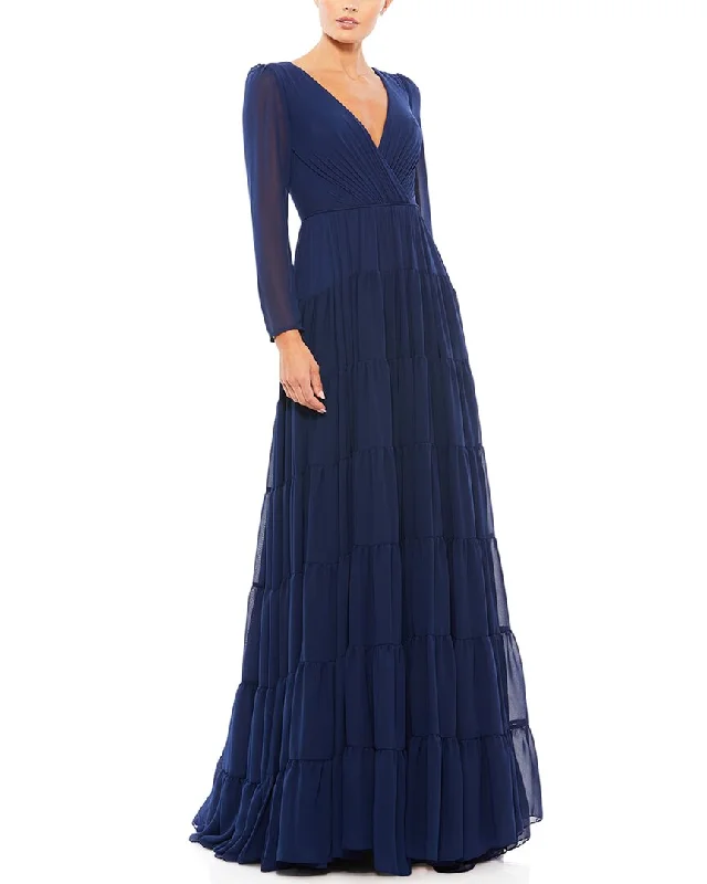 Today Only Mac Duggal Faux Wrap Illusion Tiered Gown