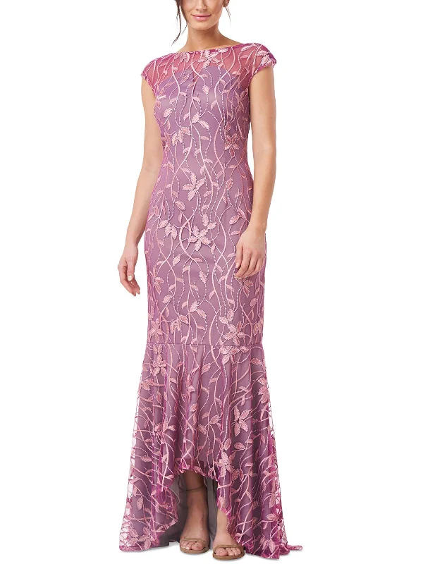 Today Only Womens Embroidered Hi-Low Evening Dress
