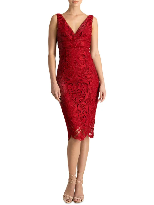 Friends and Family Sale Womens Lace Sleeveless Cocktail and Party Dress