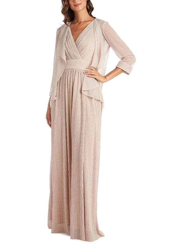 Unmissable Offer Womens 2PC Metallic Evening Dress