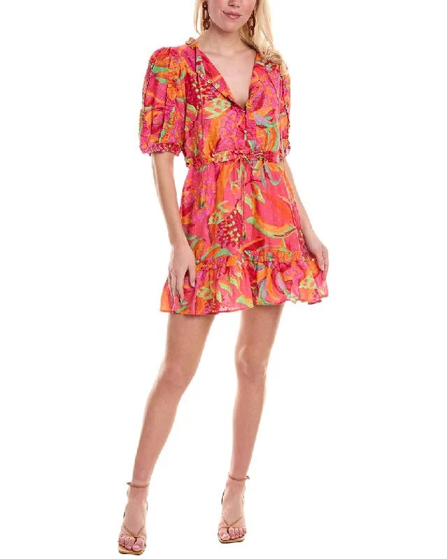 YEAR-End Clearance FARM Rio Fruit Brush Swiss Dot Mini Dress