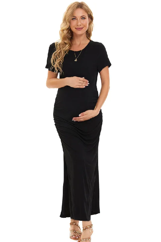 Super Savings Smallahow Side Slit Maternity Maxi Dress