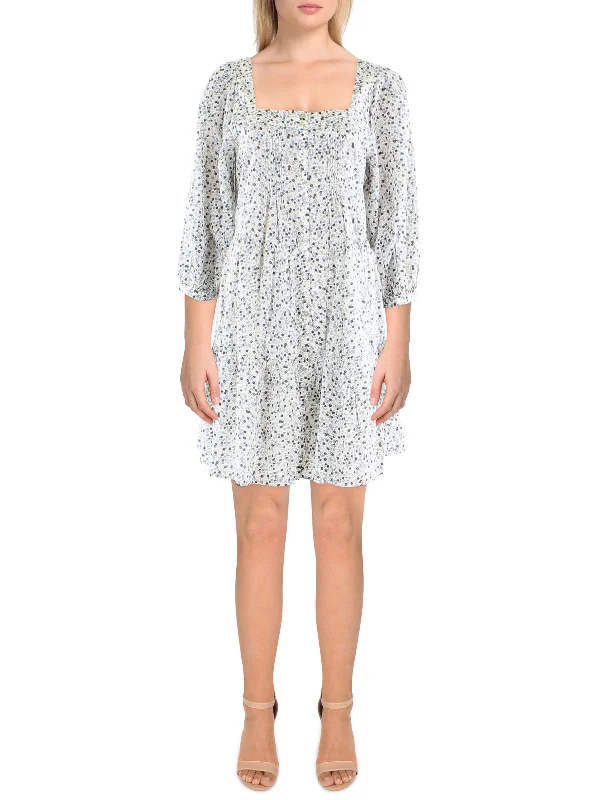 Year-End Clearance Womens Floral Print Above Knee Shift Dress