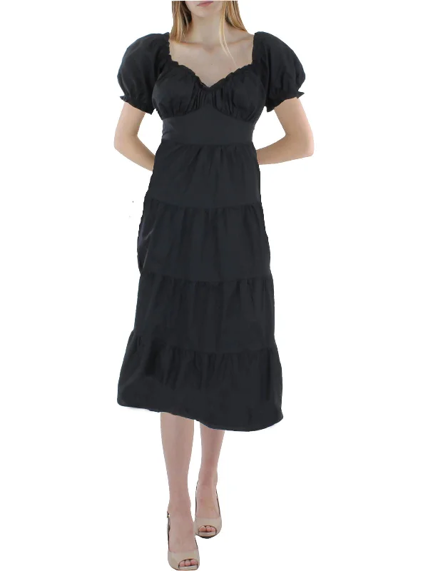 Don't Miss Womens Cotton Smocked Midi Dress
