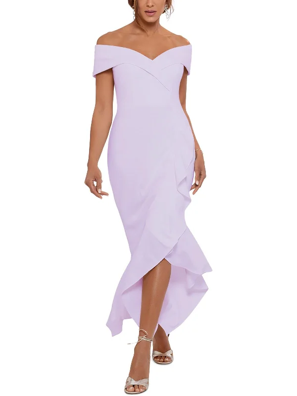 The Best Prices Petites Womens Knit Off-The-Shoulder Evening Dress