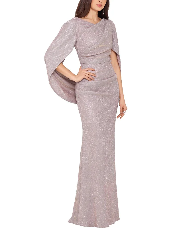 Closeout Womens Metallic Maxi Evening Dress