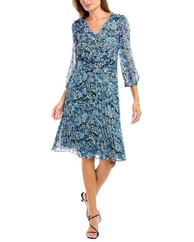 Markdowns KARL LAGERFELD Floral Chiffon Pleated Midi Dress