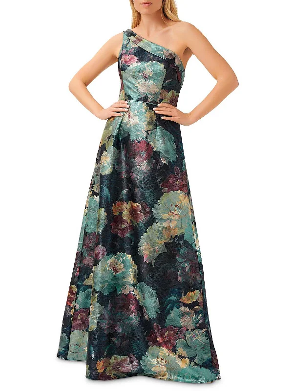 Epic Deals Womens Metallic Floral Evening Dress