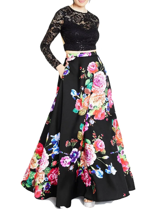 Today's Special Juniors Womens Lace 2PC Semi-Formal Dress