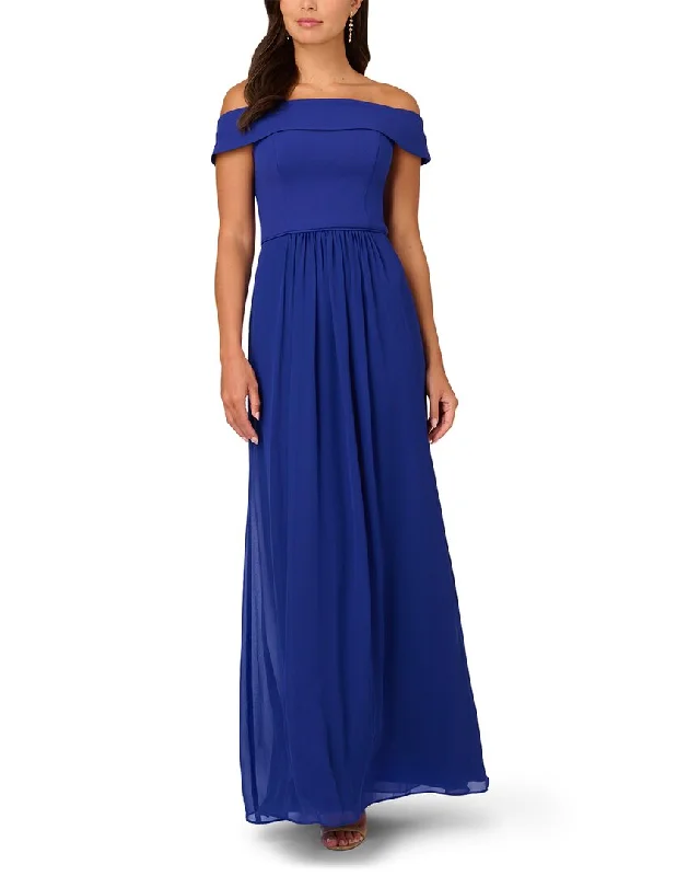 Last Chance Adrianna Papell Crepe Chiffon Gown