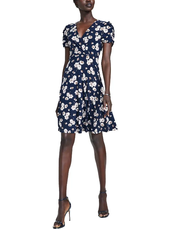 Weekend Deal Womens Floral Print Mini Sheath Dress