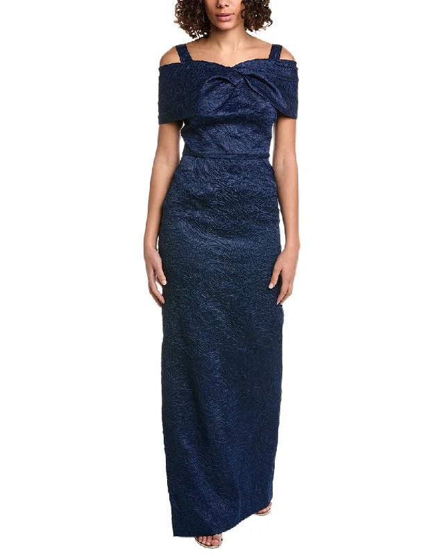 Blowout Deals Teri Jon by Rickie Freeman Jacquard Column Gown