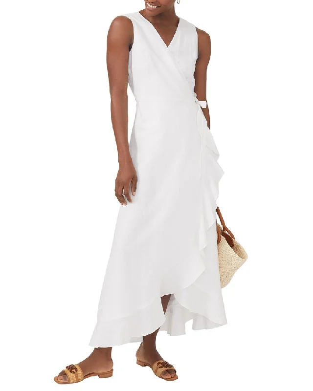Extra Savings J.McLaughlin Solid Cerise Linen-Blend Dress