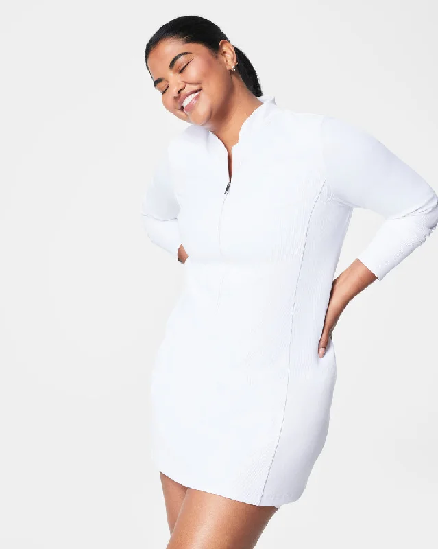 Online Specials SPANXshape™ Get Moving Contour Rib Long Sleeve Zip Front Dress