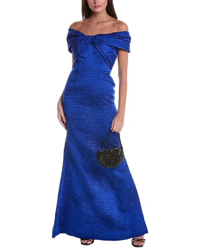 Stock Clearance Teri Jon by Rickie Freeman Off-The-Shoulder Gown