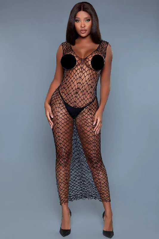 Act Now Queen A Little Lovin' Fishnet Gown