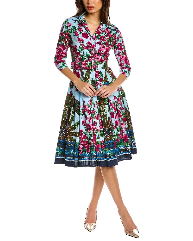 Best Bargains Samantha Sung Patricia Wool & Silk-Blend Shirtdress