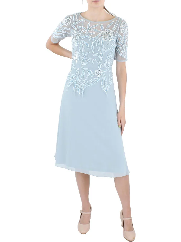 Customer Appreciation Sale Womens Beaded Knee-Length Cocktail and Party Dress
