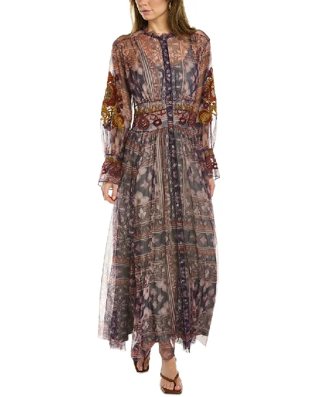Instant Discount Johnny Was Duana Mesh Maxi Dress