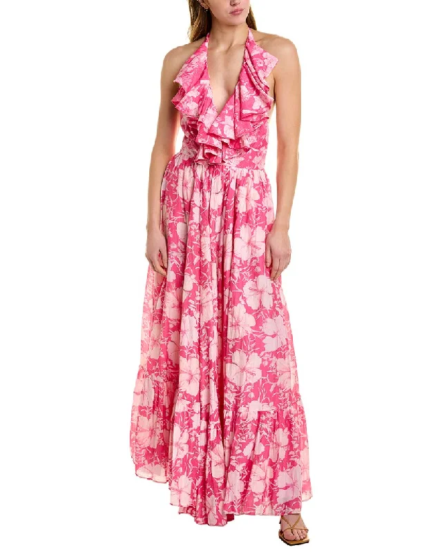 Instant Discount LoveShackFancy Marinette Silk-Blend Maxi Dress