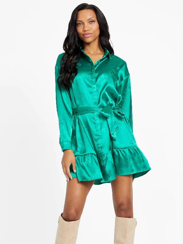 Steals and Deals Gladys Logo Satin Dress