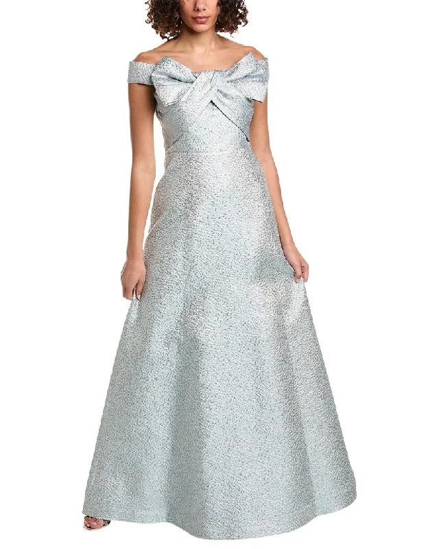 Midnight Sale Teri Jon by Rickie Freeman Off-The-Shoulder Gown