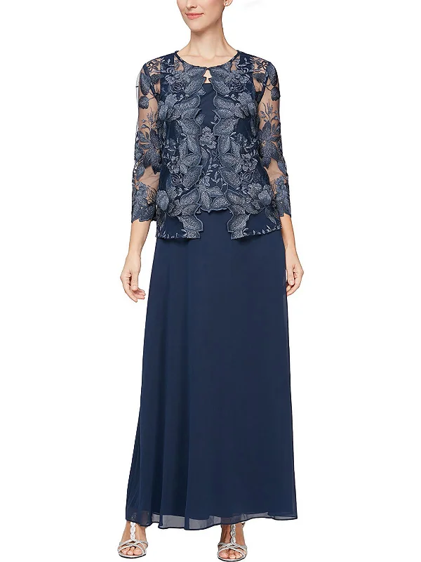 Stock Clearance Womens Metallic Maxi Evening Dress