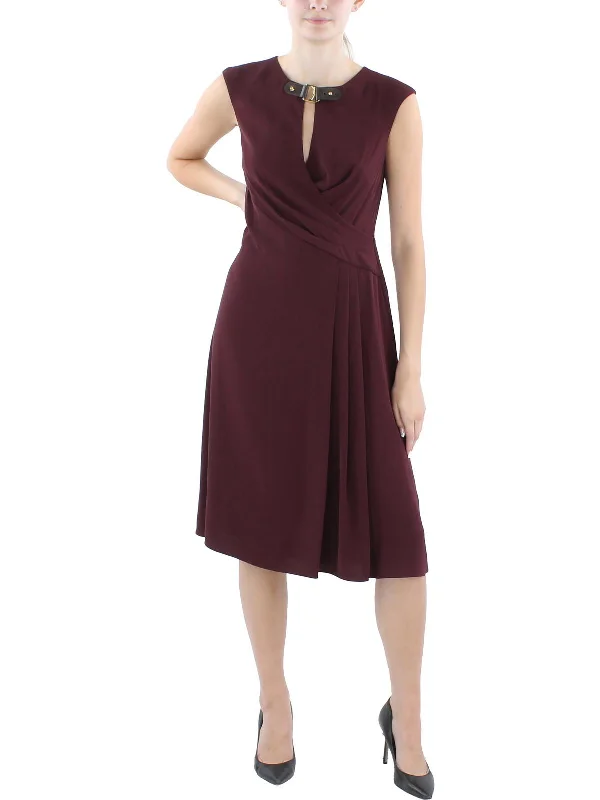 Best Seller Womens Buckle Trim Knee-Length Sheath Dress