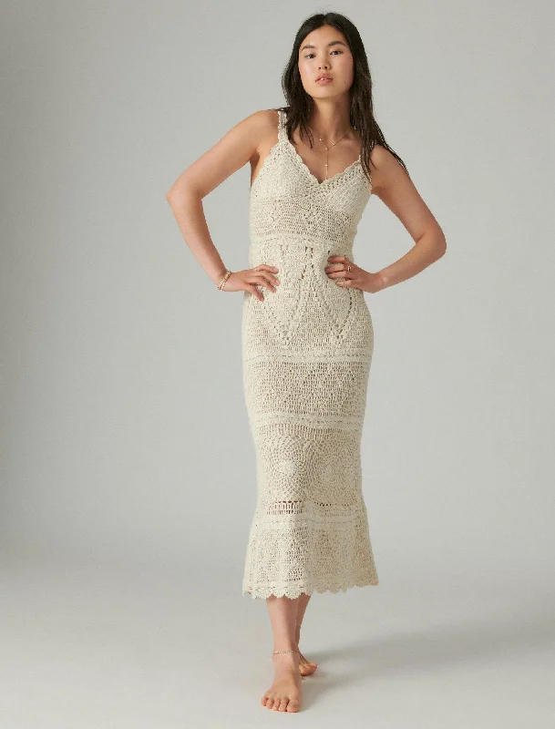 Special Promotion Lucky Brand Women's Crochet Maxi Dress