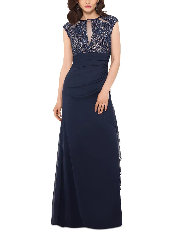 Special Savings Womens Ruffled Maxi Evening Dress