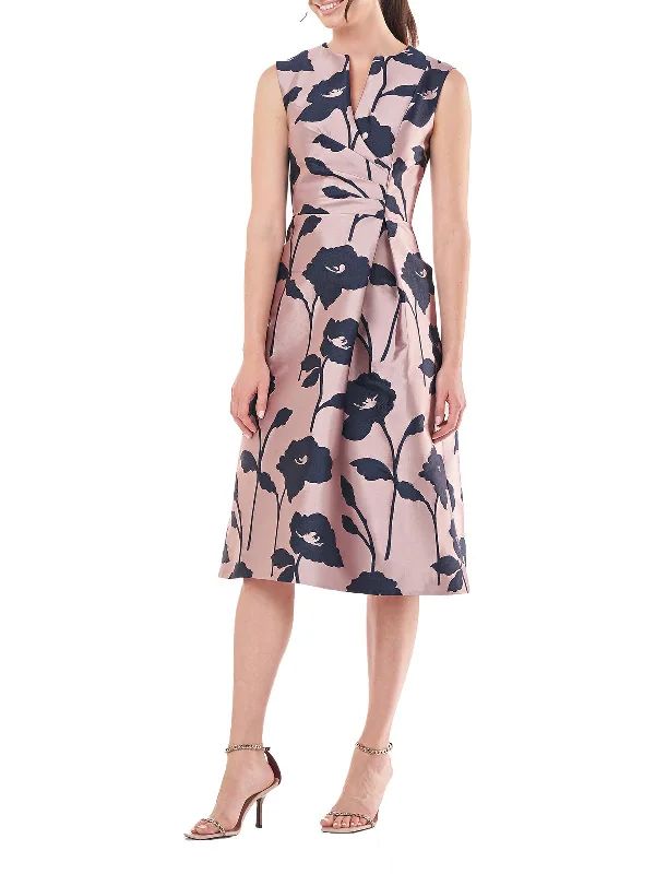 Price Slash Womens Floral Knee Midi Dress