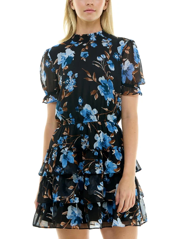 Unbeatable Prices Womens Mini Smocked Fit & Flare Dress