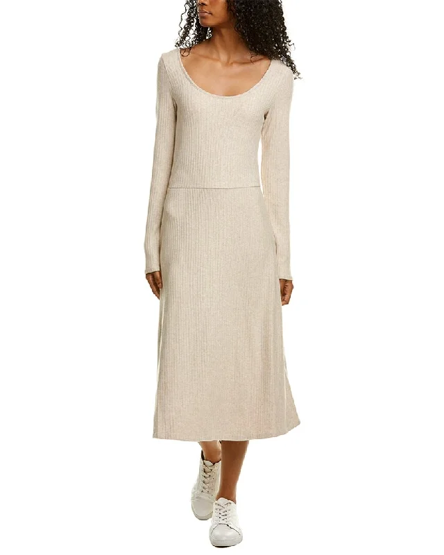 Warehouse Sale Vince Rib Scoop Neck Midi Dress