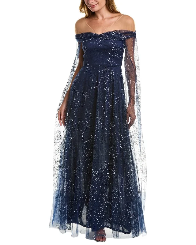 Unmissable Offer Marchesa Notte Glitter Cape Gown