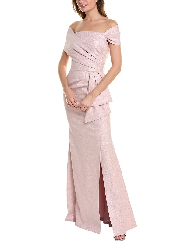 Steals and Deals Teri Jon by Rickie Freeman Metallic Jacquard Gown