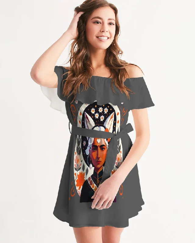 Big Discounts Indian Silver fox Women's Off-Shoulder Dress