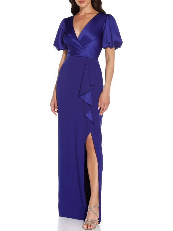 Don't Wait Womens Cascade Ruffle Formal Evening Dress
