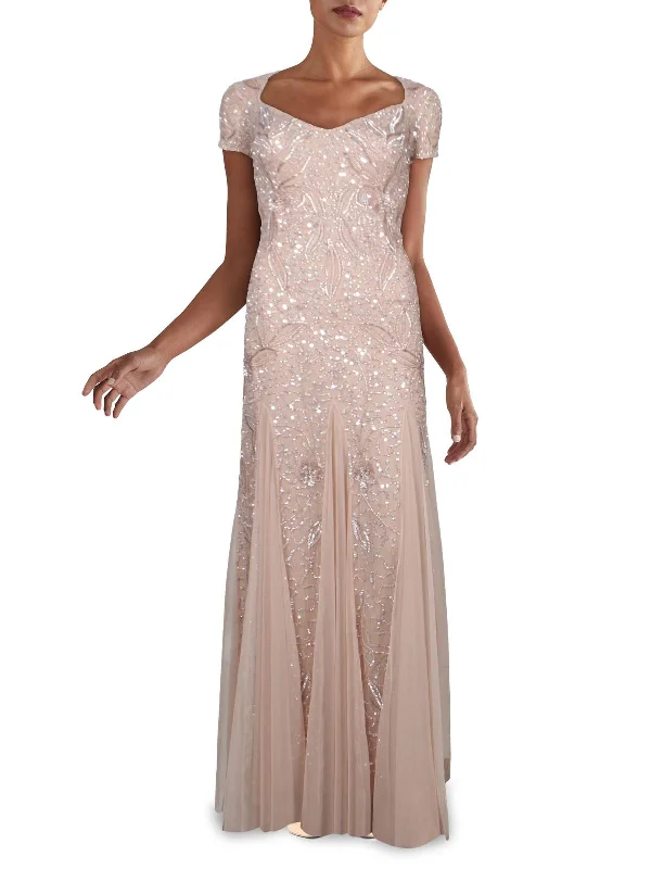 Price Slash Womens Sequined Long Evening Dress