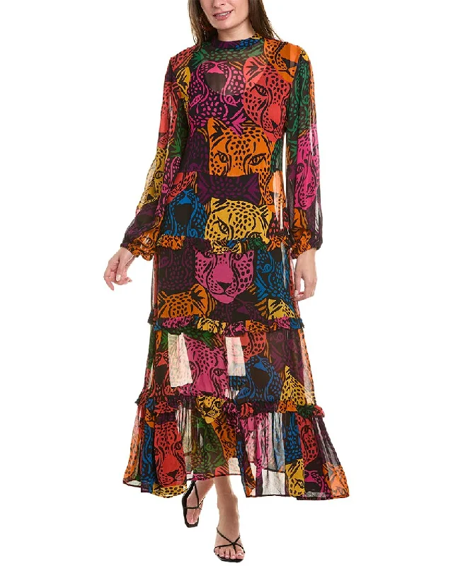 Year-End Clearance FARM Rio Rainbow Midnight Leopards Maxi Dress