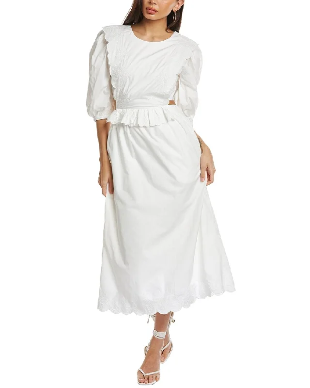 Now or Never SEA NY Heidi Heart Quilt Apron Midi Dress