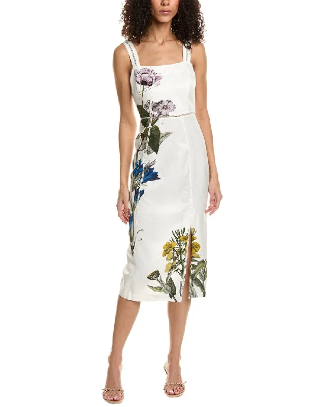 Limited Time Ted Baker Square Neck Midi Dress