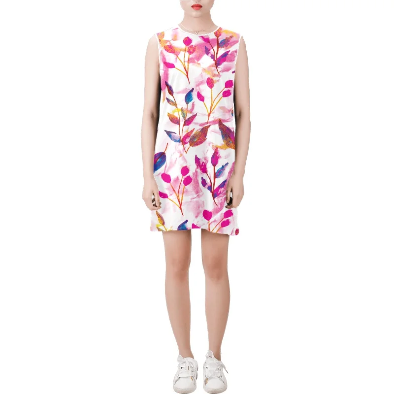 Discount Mania Sleeveless Round Neck Shift Dress (Model D51)