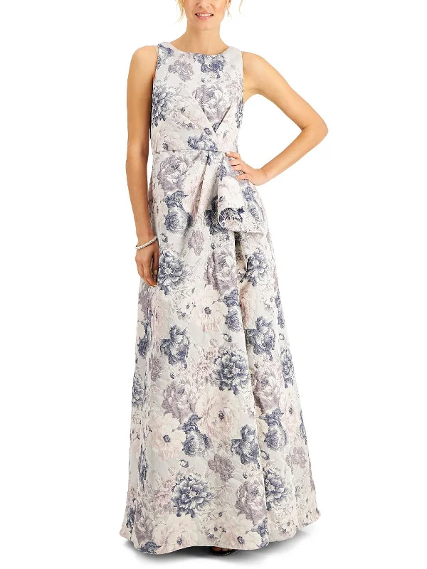 Bonus Savings Womens Jacquard Halter Evening Dress