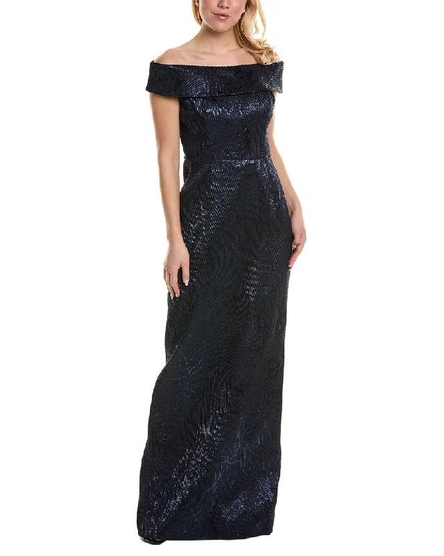 Price Drop Teri Jon by Rickie Freeman Off-The-Shoulder Gown
