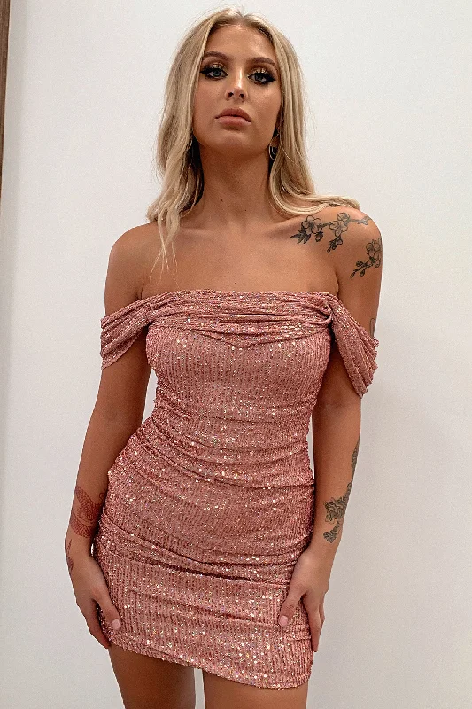 Online Only Nara Dress - Pink Sequin