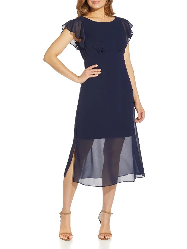 Super Savings Womens Chiffon Illusion Cocktail and Party Dress