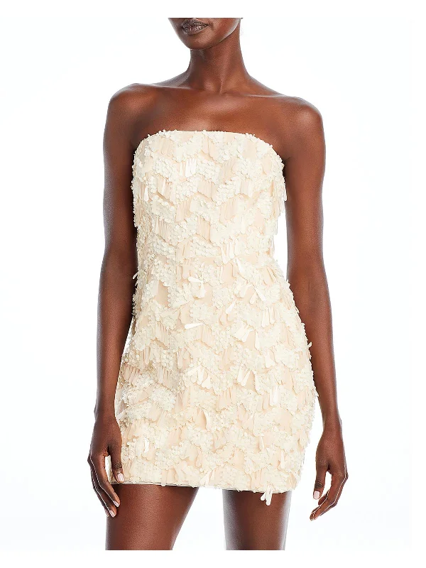 Savings Alert Womens Mini Strapless Cocktail And Party Dress