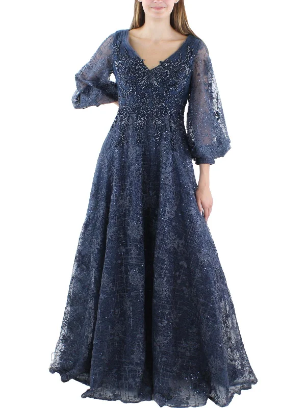 Reduced Prices Womens Lace Embellished Evening Dress
