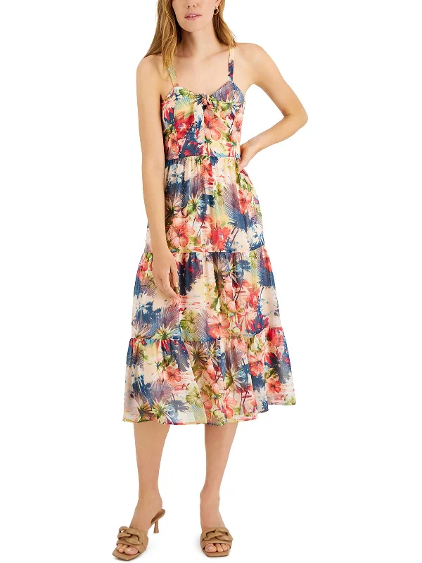 New Deals Womens Printed Calf Midi Dress