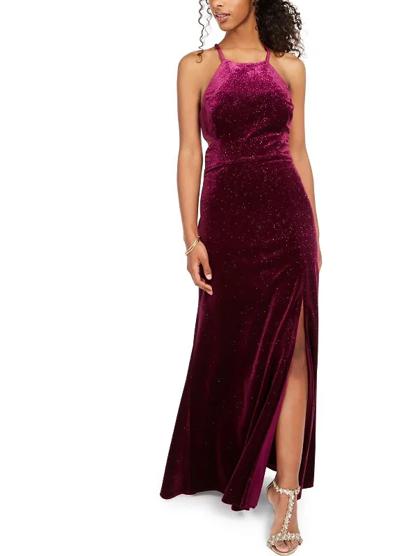Super Bargain Juniors Womens Glitter Maxi Evening Dress